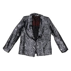 Three Flaggs Woman's Black Sequin Blazer Size 10